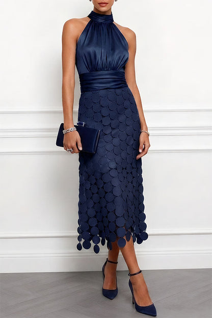 SILVANA | Textured Lustrous Occasion Midi Dress