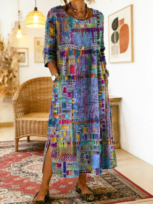 ROMINA | Patchwork A-Line Dress
