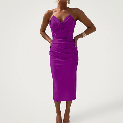 SERENA | SATIN ILLUSTRIOUS MIDI DRESS
