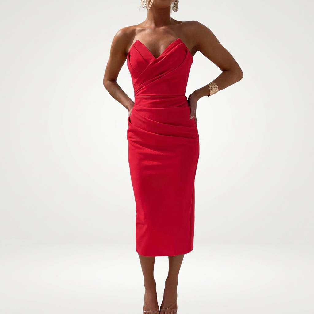 SERENA | SATIN ILLUSTRIOUS MIDI DRESS