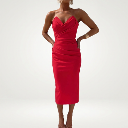 SERENA | SATIN ILLUSTRIOUS MIDI DRESS