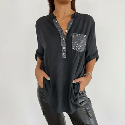 ROSSANA | Sequin Woven Shirt