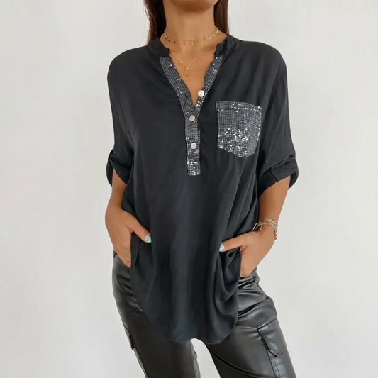 ROSSANA | Sequin Woven Shirt