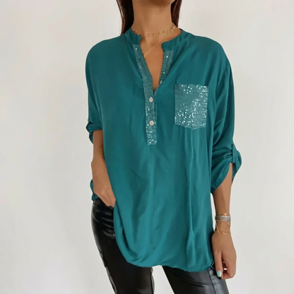 ROSSANA | Sequin Woven Shirt