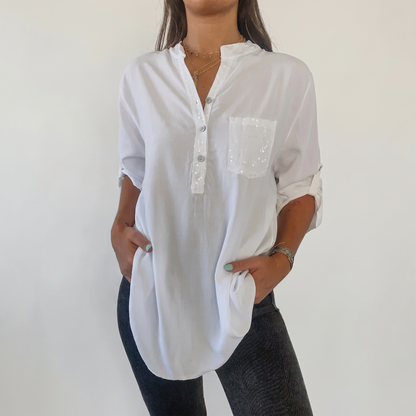 ROSSANA | Sequin Woven Shirt
