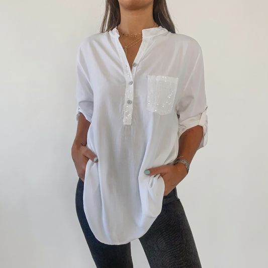 ROSSANA | Sequin Woven Shirt