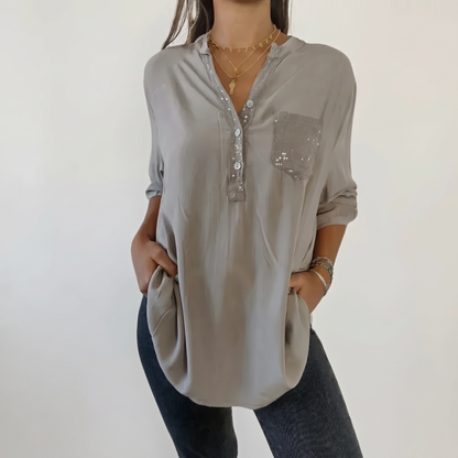 ROSSANA | Sequin Woven Shirt