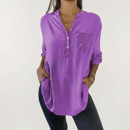 ROSSANA | Sequin Woven Shirt