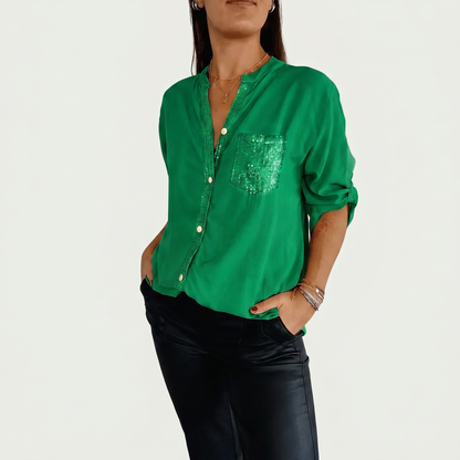 ROSSANA | Sequin Woven Shirt