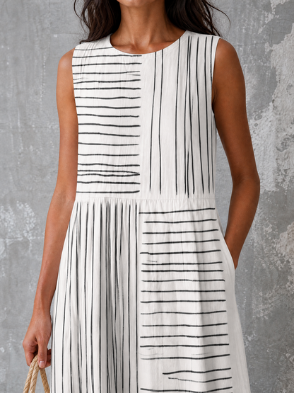 CRESSIDA | Graphic Gathered Crisp Midi Dress