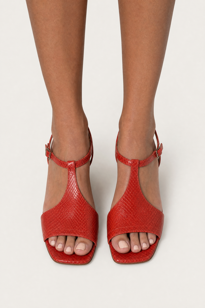 GINEVRA | Silver Crossed Heeled Sandal